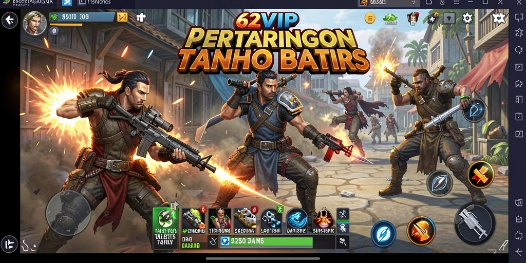Tampilan gameplay 62VIP yang penuh aksi dan pertarungan intens.