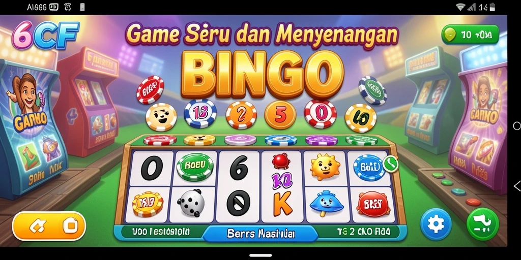 Tampilan gameplay seru di aplikasi Bingo 6CF.