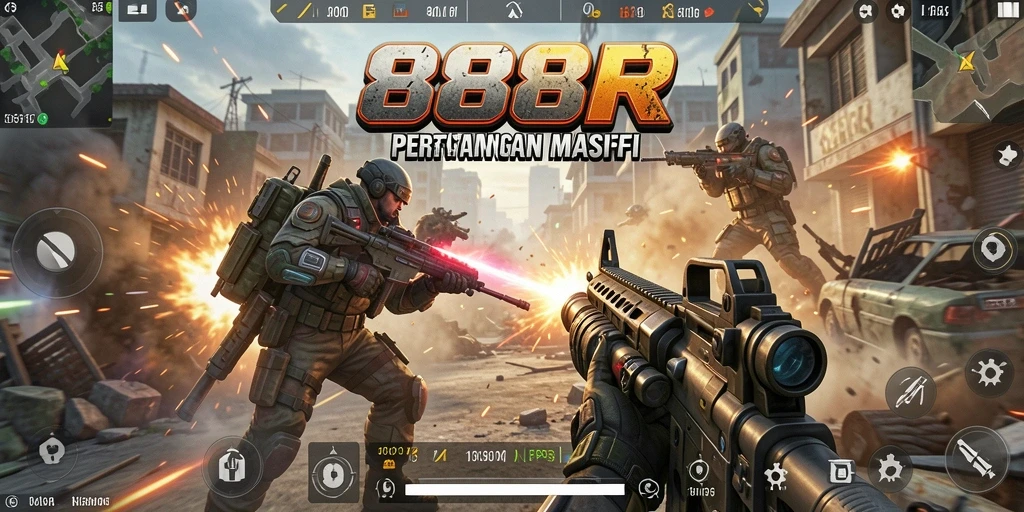 Screenshot utama menunjukkan gameplay mendebarkan dari 888R dan bentrokan pemain.