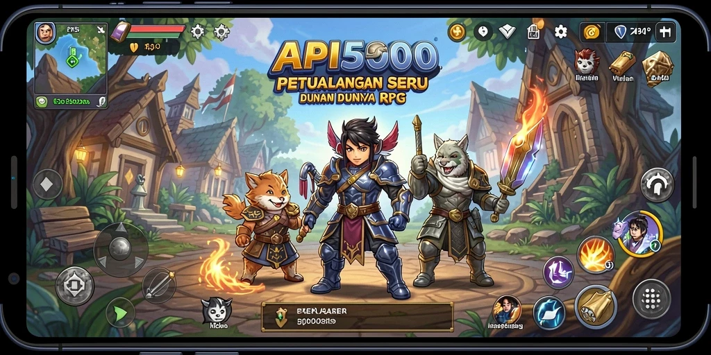 Tampilan utama gameplay RPG yang menakjubkan dalam API5000.