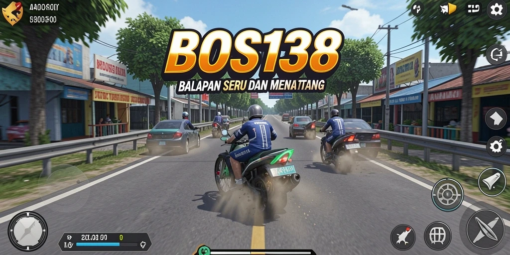 Screenshot gameplay BOS138 menampilkan aksi balap yang mendebarkan.