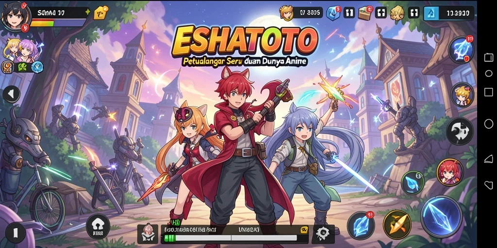 Tampilan menarik dari gameplay ESHATOTO dengan karakter anime.