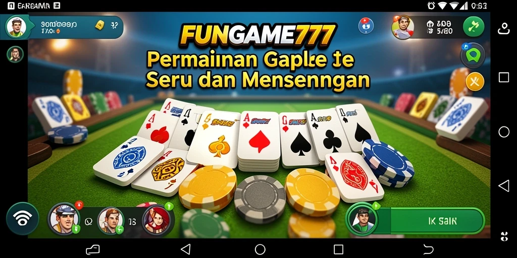 Tampilan screenshot FUNGAME777 menunjukkan keseruan bermain Gaple bersama teman.