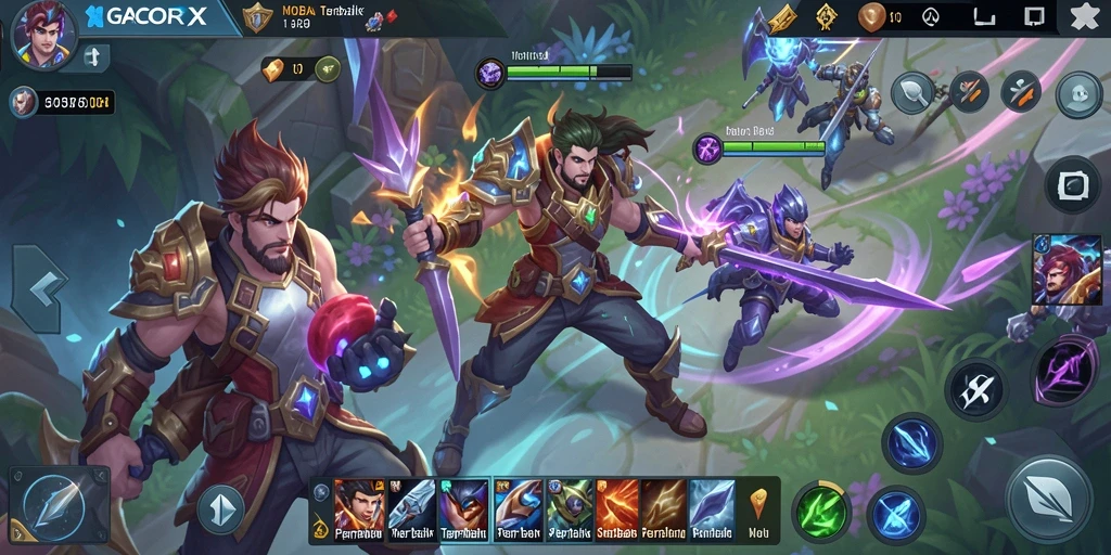 Tampilan seru dari gameplay GACORX dalam pertarungan epik.