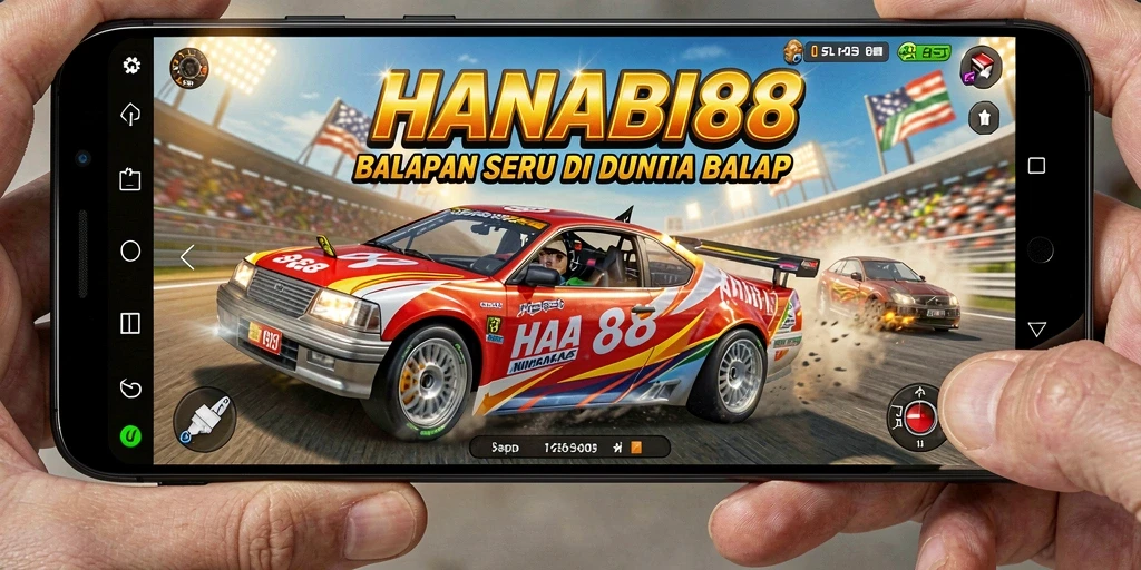 Gameplay balap seru di HANABI88 dengan trek yang bervariasi.