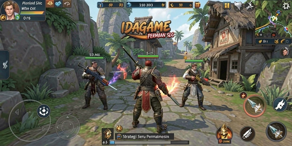 Screenshot gameplay SLG yang menampilkan strategi dalam pertempuran.