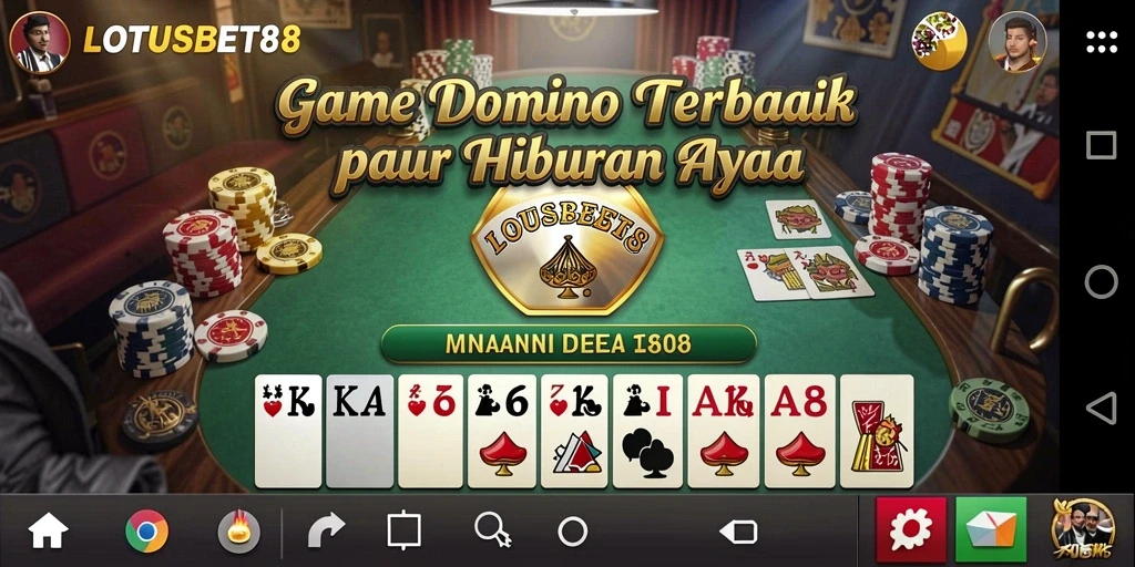 Screenshot LOTUSBET88 menampilkan aksi seru dalam bermain Domino.