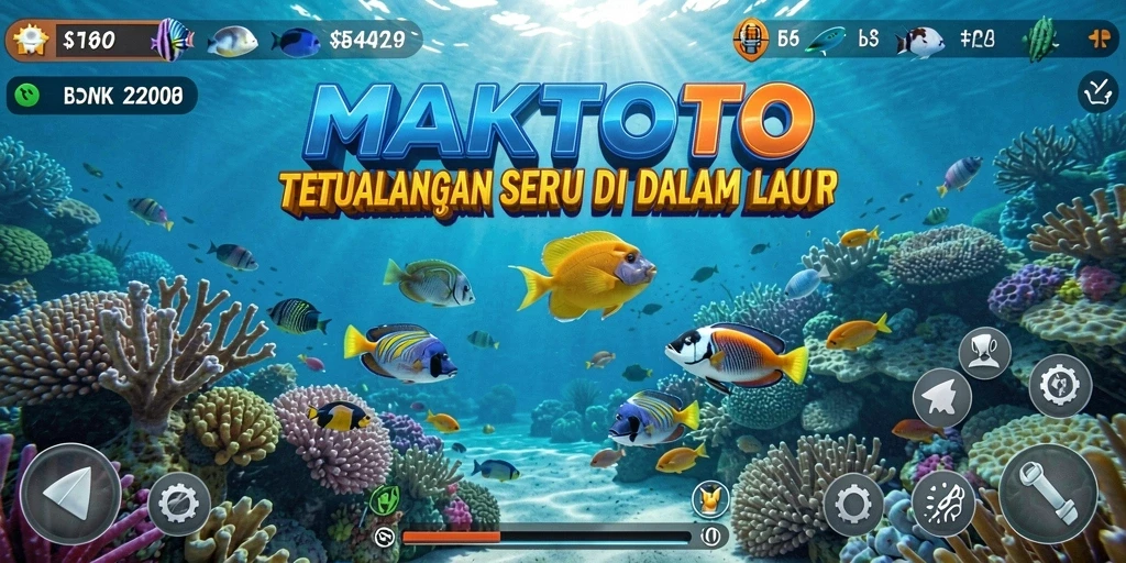 Tangkapan layar menampilkan aksi seru dalam Tembak Ikan.