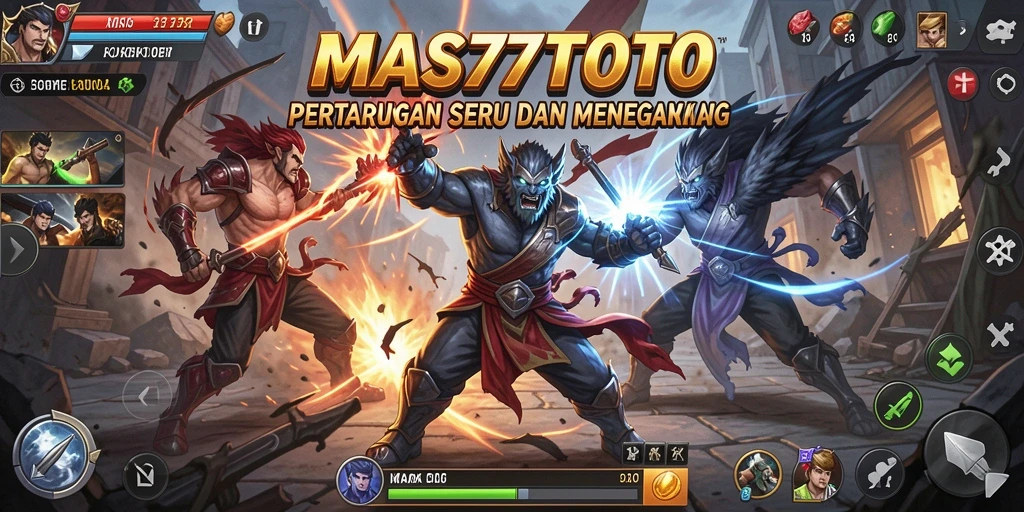 Tampilan gameplay yang mendebarkan dalam pertarungan seru di MAS77TOTO.