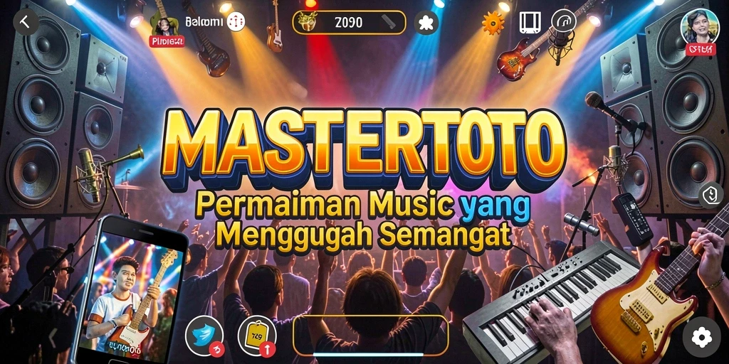 Tampilan gameplay menarik dalam MASTERTOTO dengan lagu-lagu yang menggugah semangat.