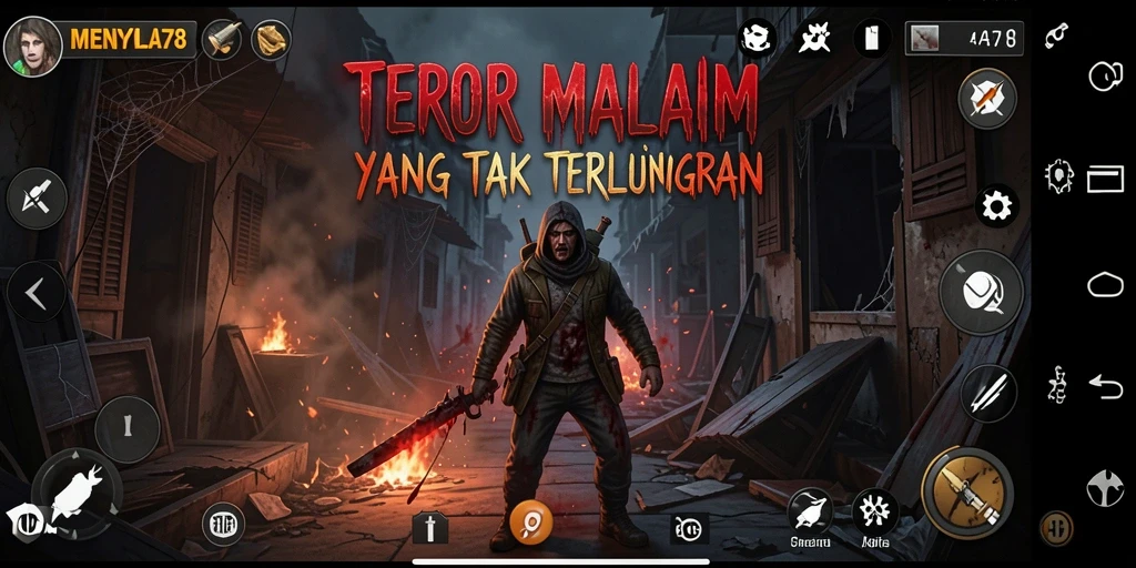 Tampilan gameplay menakutkan penuh dengan kegelapan dan misteri.