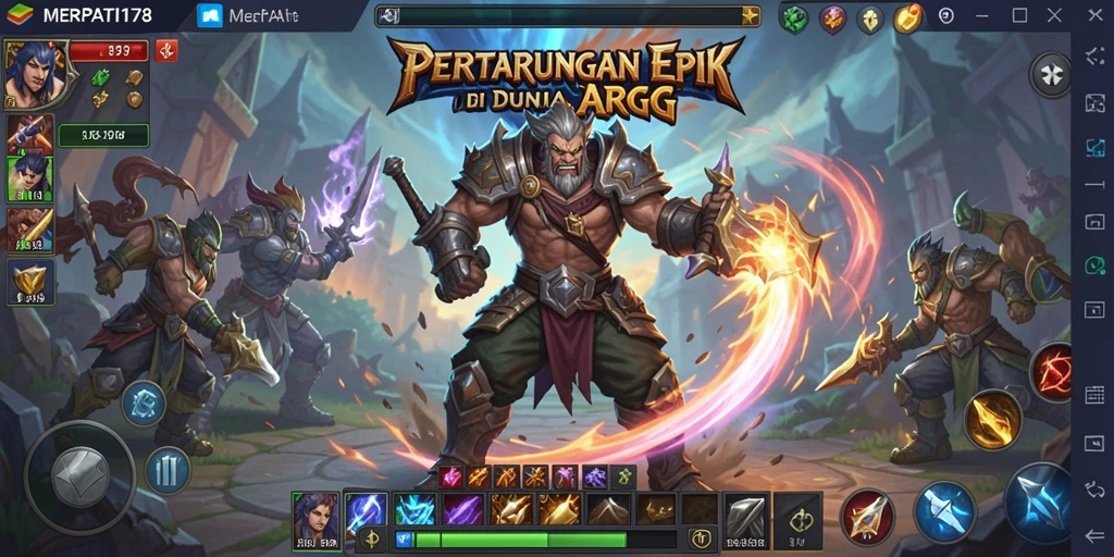 Tampilan utama gameplay MERPATI178 dengan aksi pertarungan ARPG yang seru.