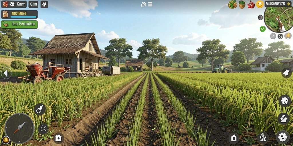 Tampilan menarik gameplay MUSANG178 yang menggambarkan aktivitas pertanian.