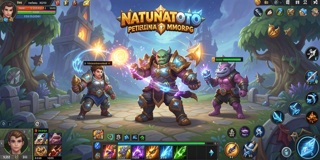 Screenshot gameplay <strong>NATUNATOTO</strong> menampilkan aksi seru dalam pertempuran MMORPG.