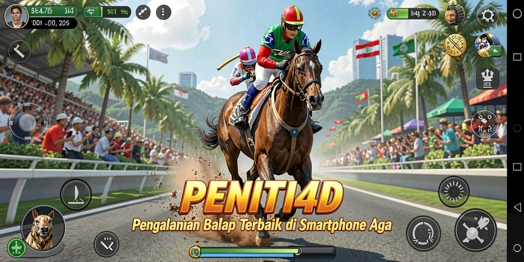 Tampilan gameplay menarik dari PENITI4D dengan aksi balap yang mendebarkan.