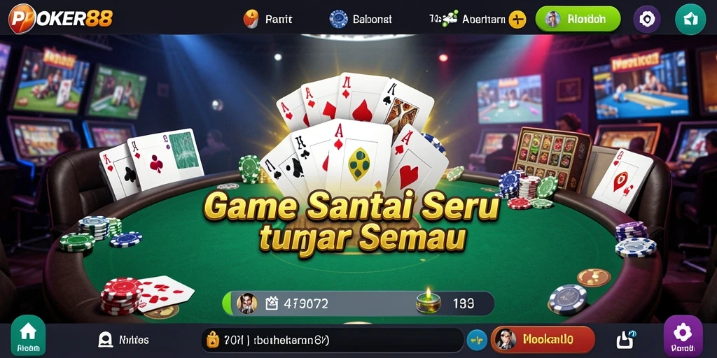 Screenshot POKER88 menunjukkan gameplay poker yang seru dan interaktif.