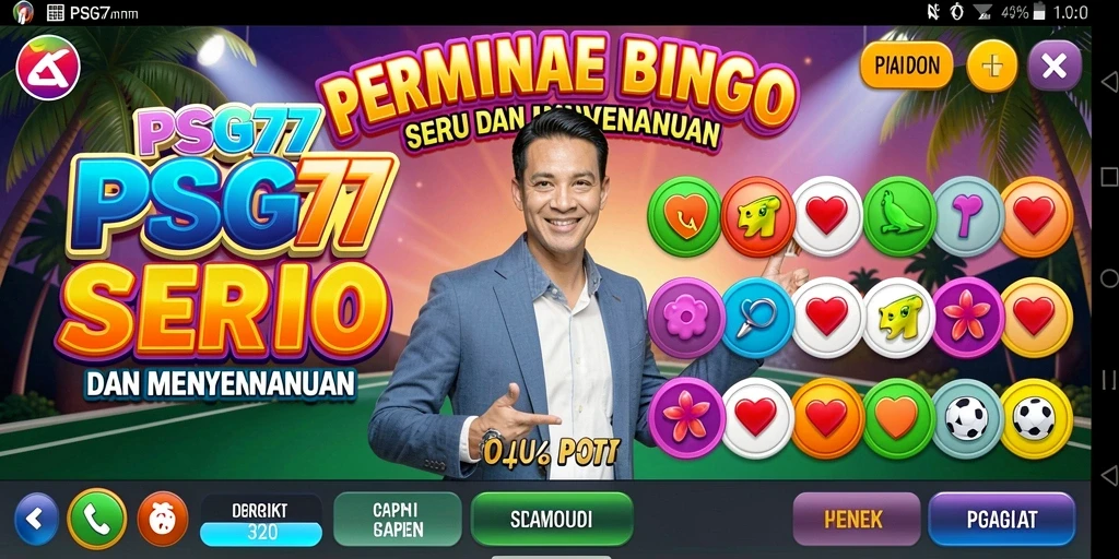 Screenshot gameplay PSG77 menampilkan momen seru memainkan Bingo.