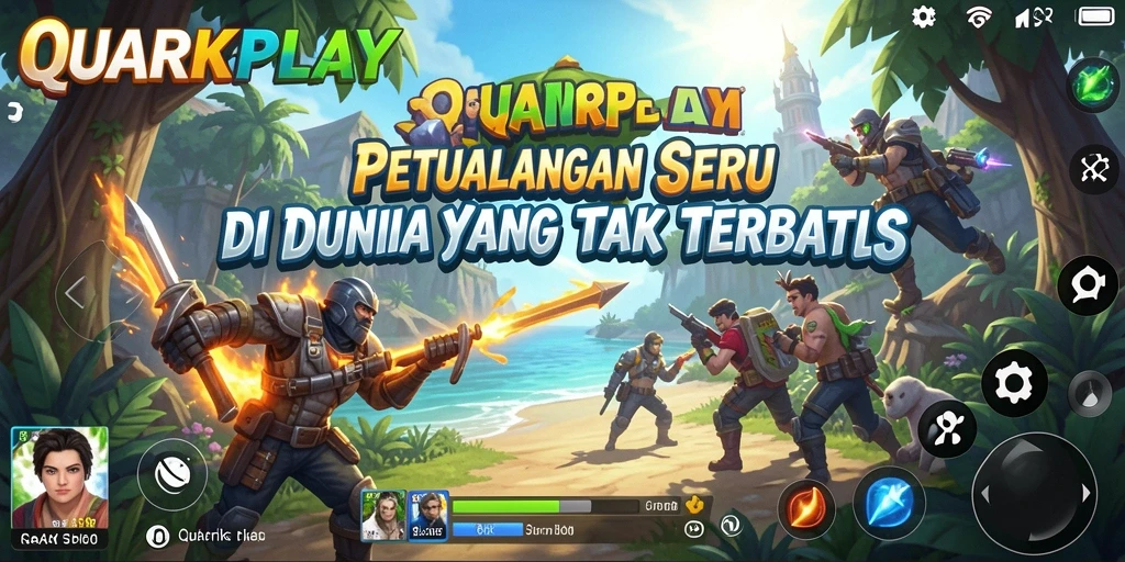 Tangkapan layar gameplay QUARKPLAY menampilkan petualangan mendebarkan.