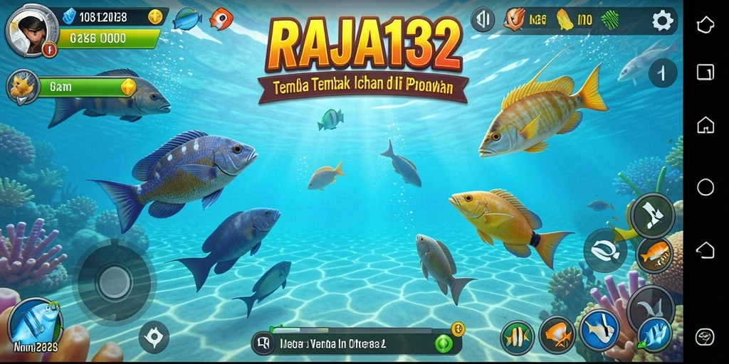 Tampilan gameplay seru saat menembak ikan di RAJA132.