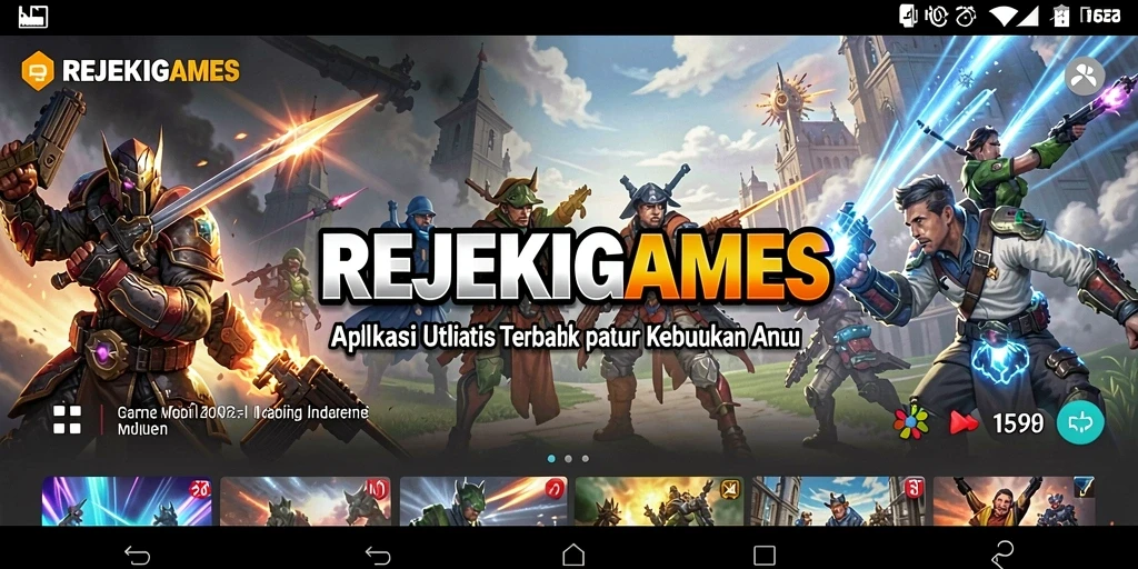 Tampilan utama aplikasi REJEKIGAMES yang praktis dan fungsional.