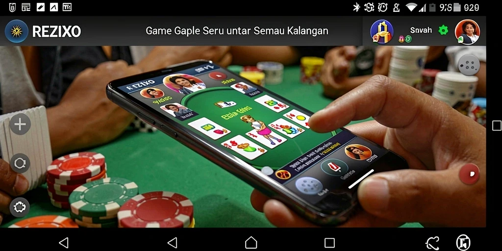 Tampilan gameplay Gaple di REZIXO yang seru dan menarik.