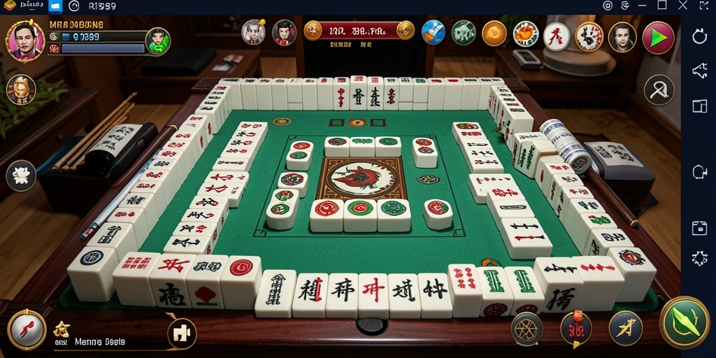 Tangkapan layar utama RI889 menampilkan aksi Mahjong yang mendebarkan.