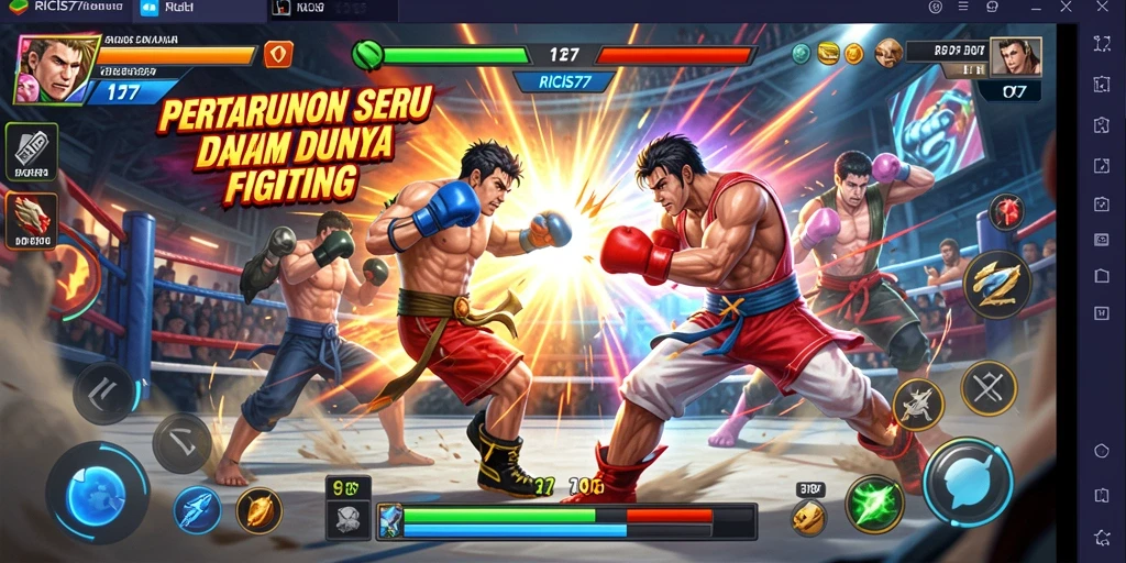 Screenshot RICIS77 menampilkan aksi bertarung yang mendebarkan.