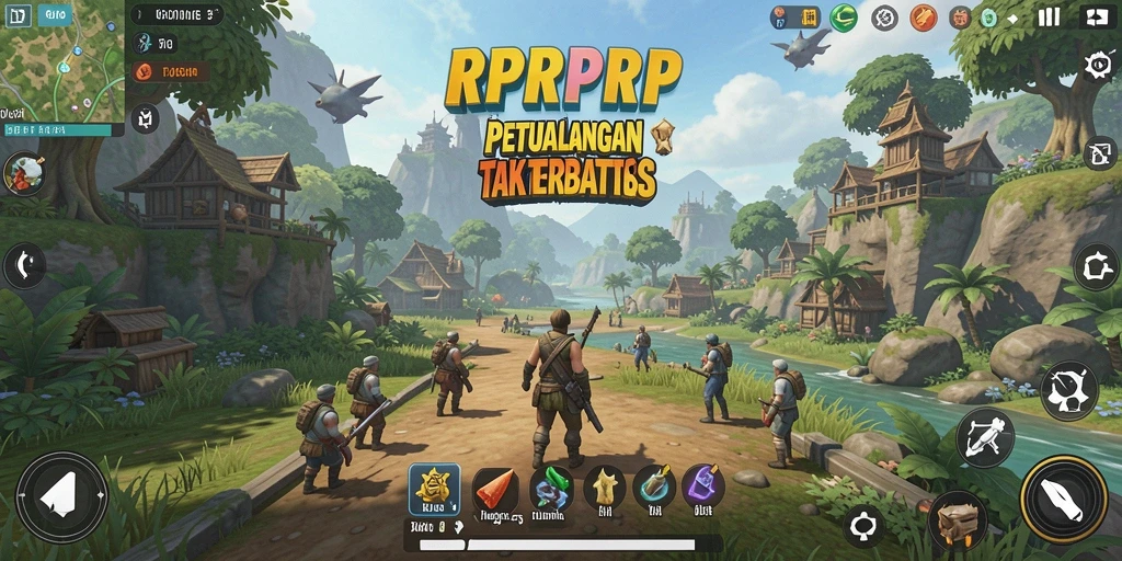 Screenshot gameplay RPRPRP menampilkan petualangan seru di dunia terbuka.