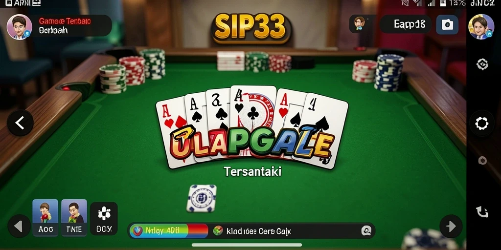 Screenshot gameplay SIP33 menampilkan suasana seru dalam permainan Gaple.
