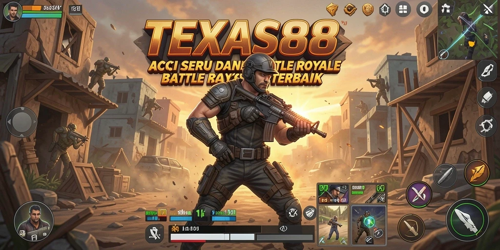 Gameplay seru dalam TEXAS88 dengan aksi Battle Royale yang mendebarkan.