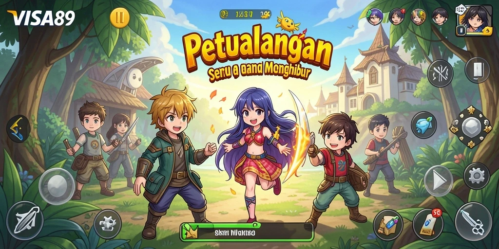 Screenshot gameplay VISA89 menampilkan karakter Anime dalam action yang epic.